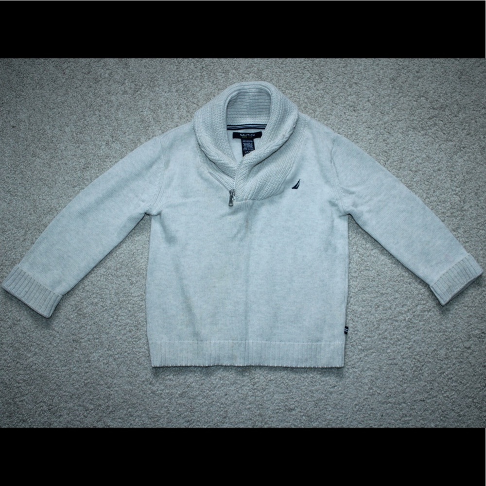 Nautica Small Size 4 White Cable Knit Longsleeve Sweater